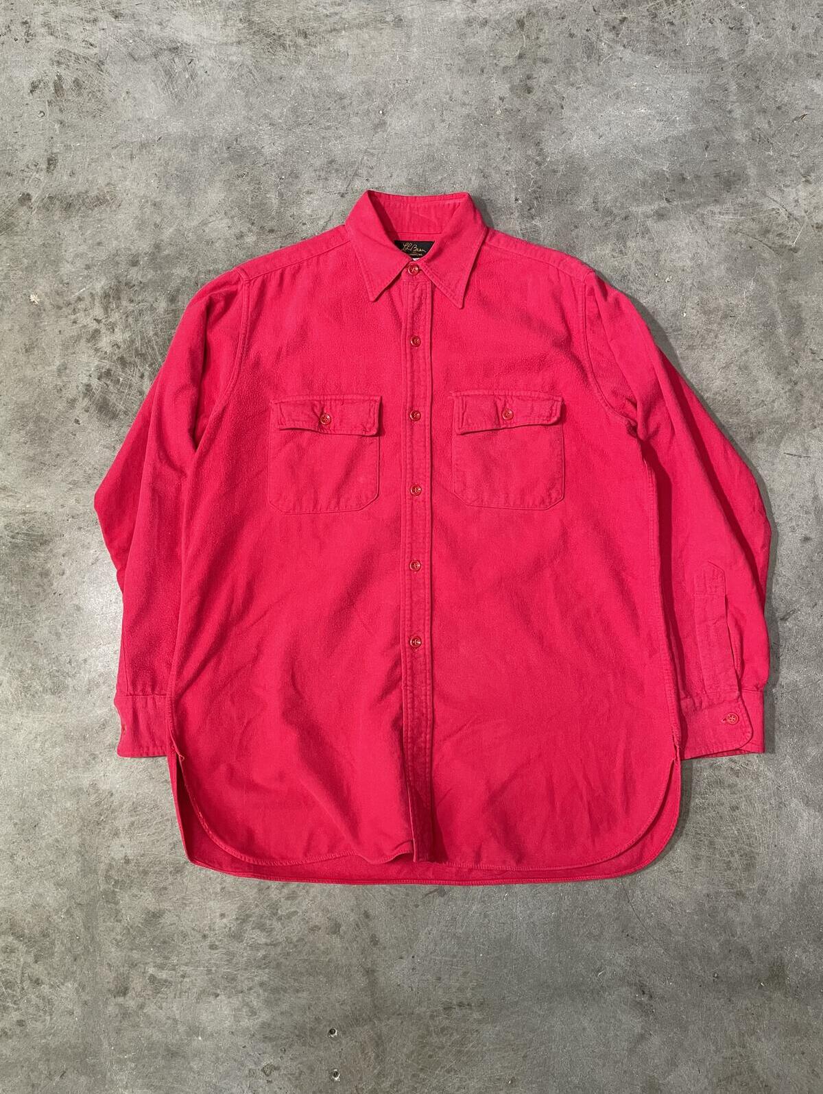 Vintage 1950s L.L. Bean Red Flannel Button Up Vtg 50s